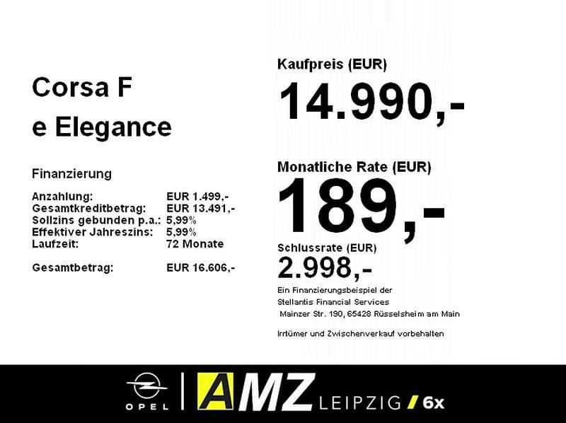 Gebraucht Opel Corsa-e Elegance 100 kW (136 PS) 2021 Diamant schwarz Kleinwagen