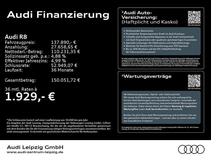 Gebraucht Audi R8 Coupé Performance 570 PS (419 kW) 2023 Suzukagrau metallic Coupé