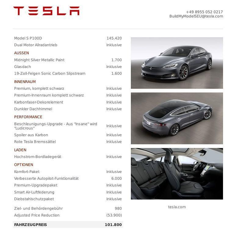 Gebraucht Tesla Model S Performance 566 kW (770 PS) 2019 Grau Kleinwagen