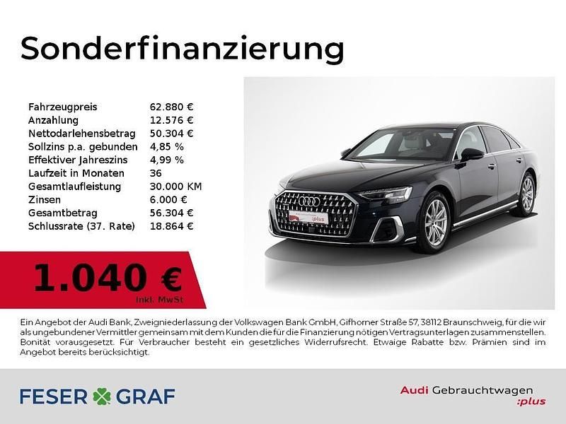 Firnamentblau metallic Gebraucht 2023 Audi A8 Ambiente Limousine | 62.880 € (Guter Preis) - Bild 1/4