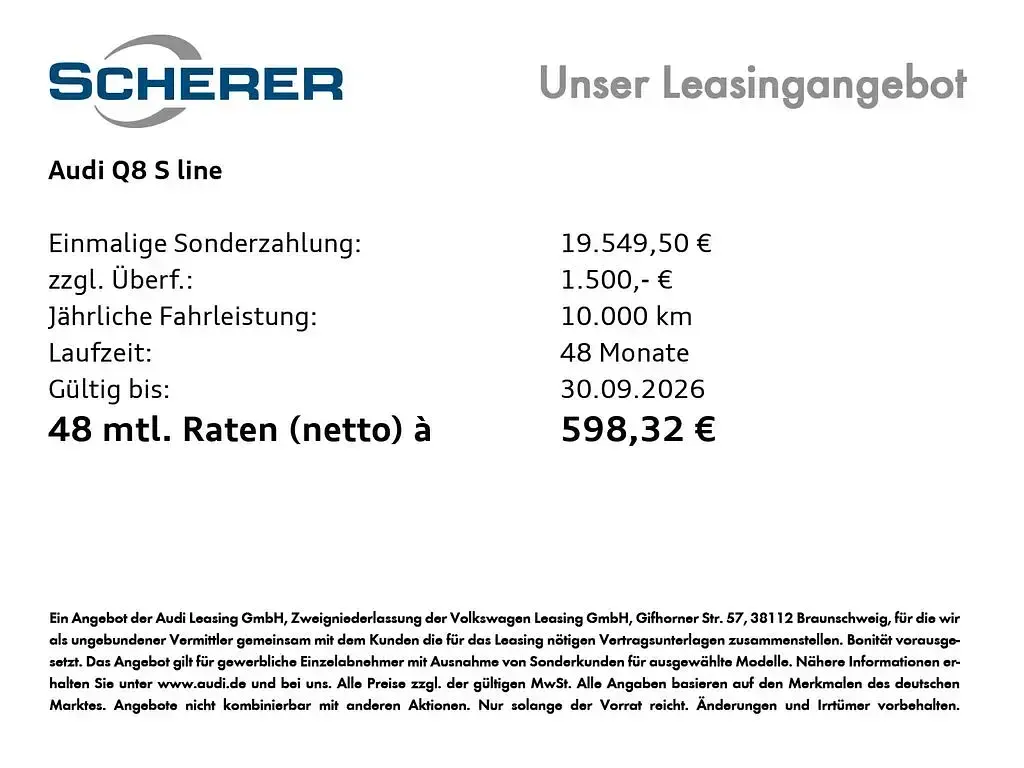 Neu Audi Q8 Business 489 PS (359 kW) 2026 Schwarz SUV