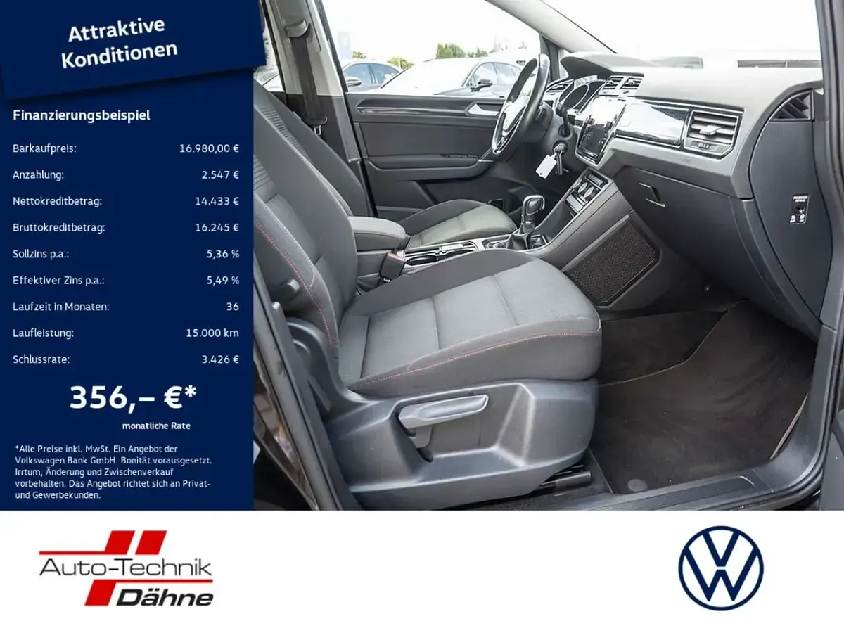 Gebraucht VW Touran Sound 150 PS (110 kW) 2017 Schwarz Van / Kleinbus