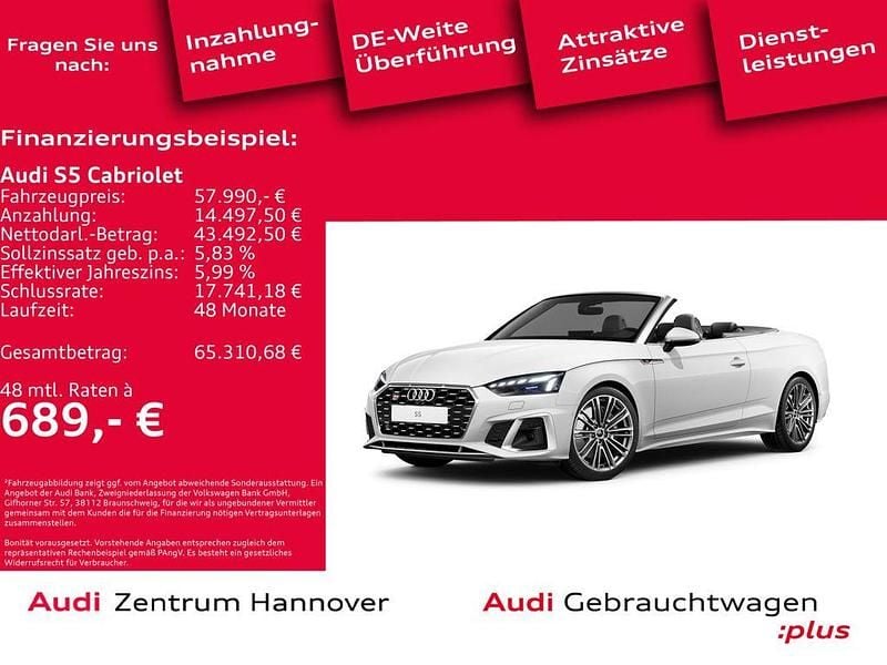 Arkonaweiß Gebraucht 2024 Audi S5 Cabriolet Ambiente Cabrio | 57.990 € (Fairer Preis) - Bild 1/4