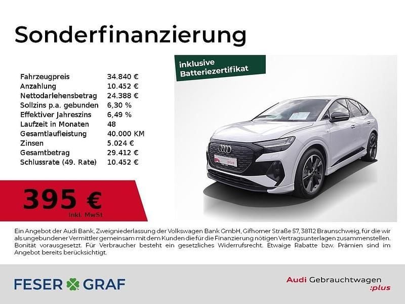 Gletscherweiß Gebraucht 2022 Audi Q4 Sportback e-tron S-Line SUV | 34.840 € (Guter Preis) - Bild 1/2