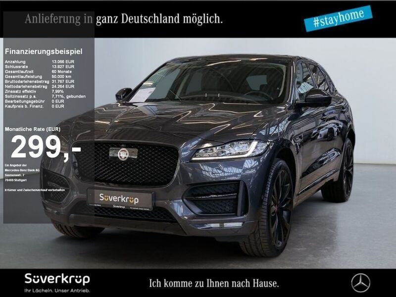 Grau Gebraucht 2020 Jaguar F-Pace R-Sport SUV | 36.787 € (Fairer Preis) - Bild 1/3