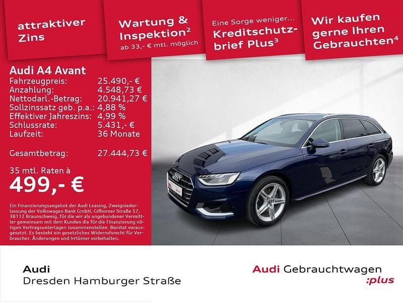 Gebraucht Audi A4 Advanced Plus 190 PS (139 kW) 2020 Navarrablau metallic Kombi
