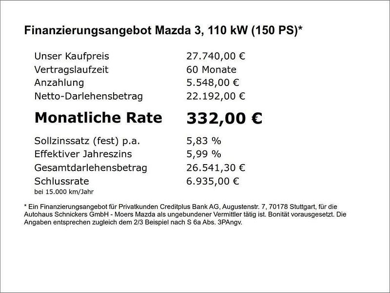 Gebraucht Mazda 3 Exclusive-Line 150 PS (110 kW) 2024 Rot Limousine