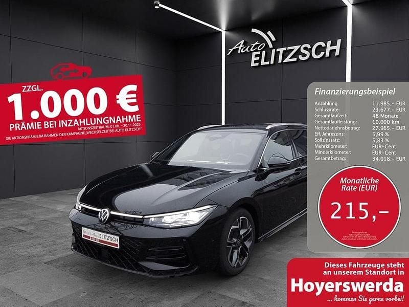 Grenadillschwarz metallic Gebraucht 2024 VW Passat R-line Limousine | 39.950 € (Superpreis) - Bild 1/3