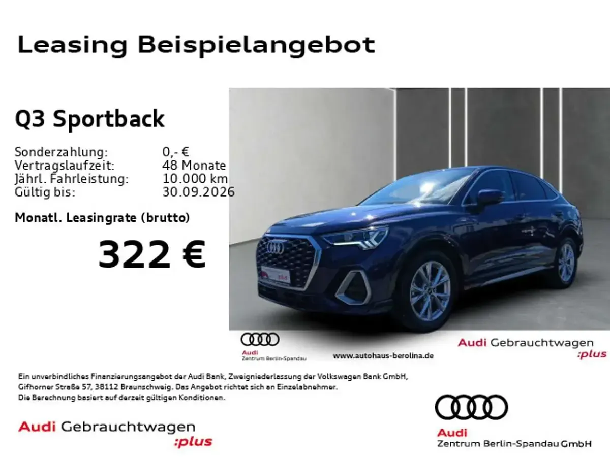 Gebraucht Audi Q3 S-Line 150 PS (110 kW) 2025 Navarrablau metallic SUV