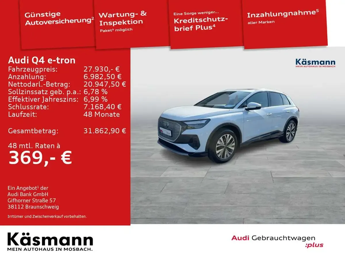 Gebraucht Audi Q4 e-tron Advanced 150 kW (204 PS) 2023 Weiß SUV