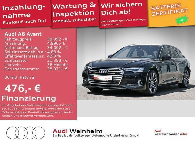 Mythosschwarz metallic Gebraucht 2022 Audi A6 S-Line Kombi | 38.992 € - Bild 1/2