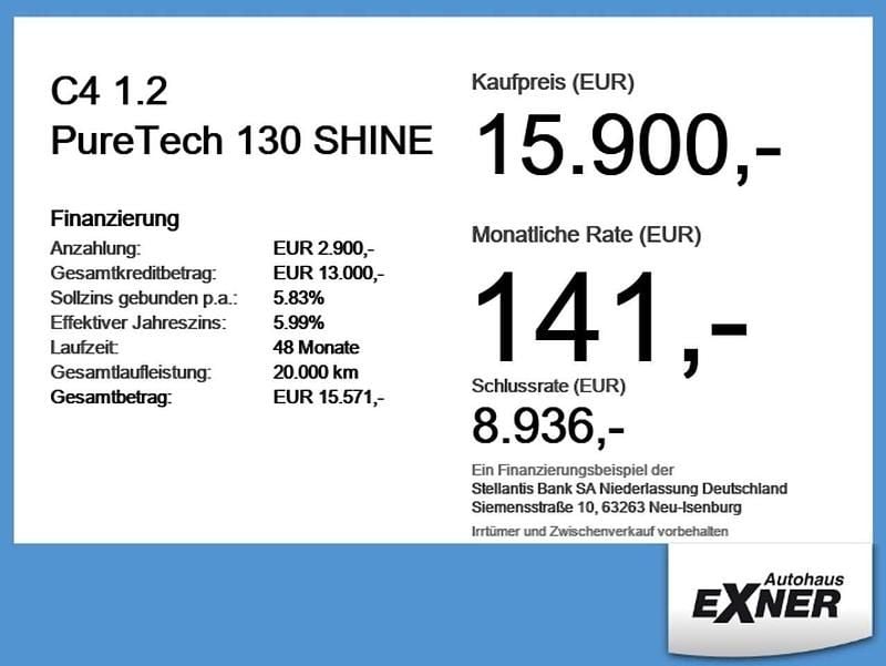Usado Citroën C4 PureTech 131 HP (96 kW) 2023 Azul Sedan