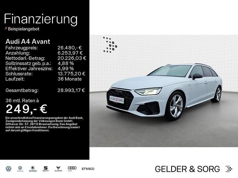 Gletscherweiß metallic Gebraucht 2021 Audi A4 S-Line Kombi | 26.480 € (Guter Preis) - Bild 1/4