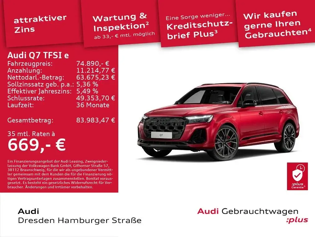Gebraucht Audi Q7 S-Line 489 PS (359 kW) 2024 Chilirot metallic SUV