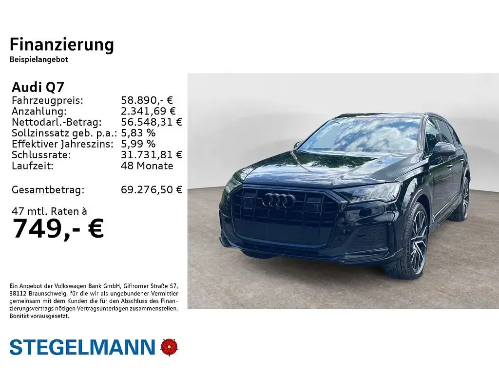 Gebraucht Audi Q7 Competition 286 PS (210 kW) 2023 Mythosschwarz metallic SUV