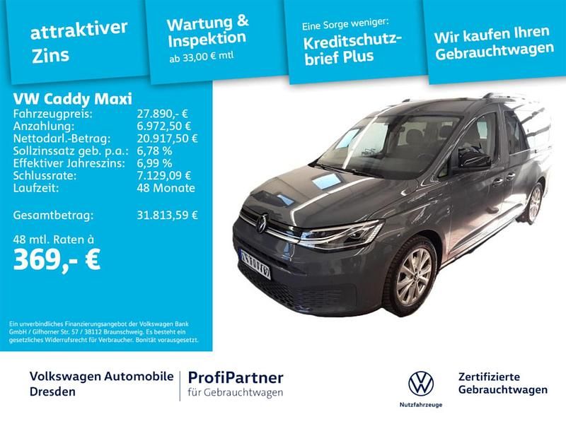 Gebraucht VW Caddy Maxi Style 122 PS (89 kW) 2023 Grau Van / Kleinbus