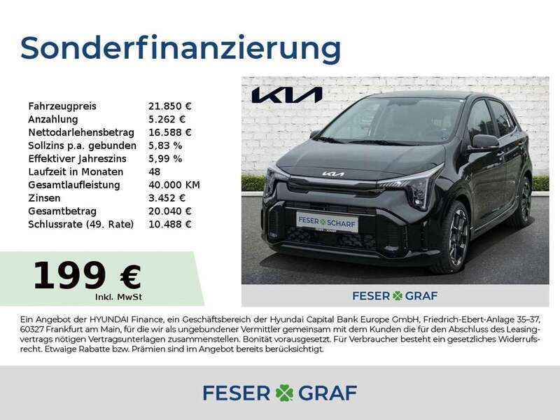 Schwarz Neu 2025 Kia Picanto GT-Line Kleinwagen | 21.850 € (Etwas zu teuer) - Bild 1/4