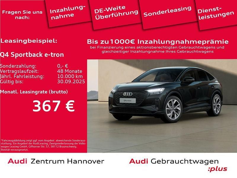 0e mythosschwarz metallic Gebraucht 2025 Audi Q4 Sportback e-tron Sport SUV | 41.700 € - Bild 1/4