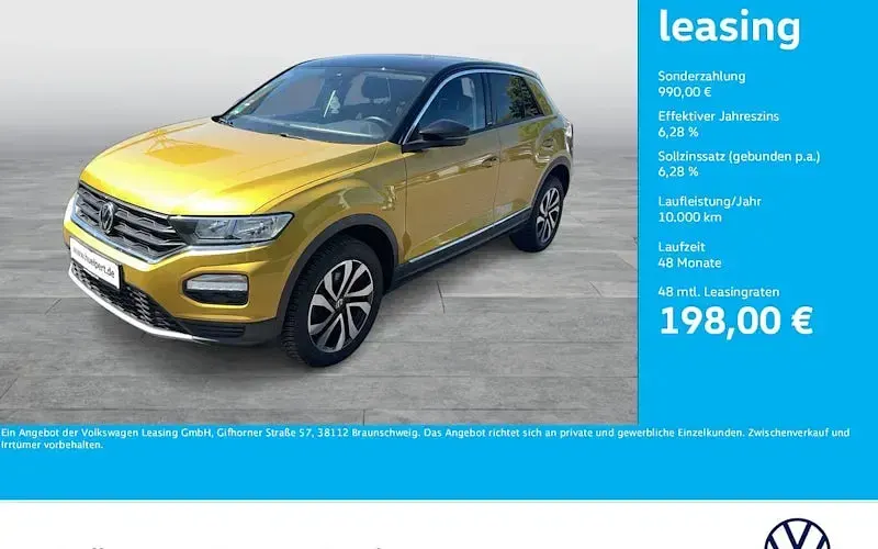 Gebraucht VW T-Roc Active 150 PS (110 kW) 2021 Kurkumagelb metallic/schwarz SUV
