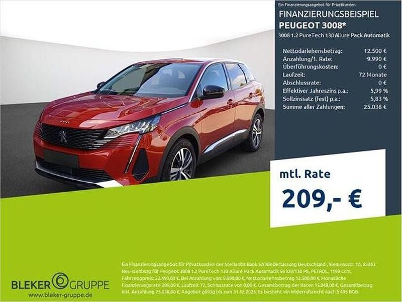 Ultimate rot Gebraucht 2022 Peugeot 3008 Allure SUV | 20.980 € (Guter Preis) - Bild 1/3