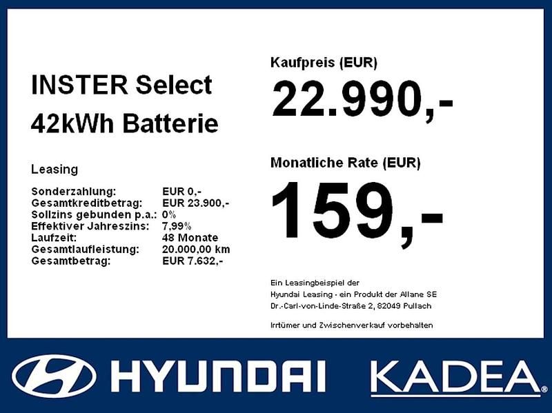 Neu Hyundai Inster Select 71 kW (97 PS) 2025 Ivory uni Kleinwagen