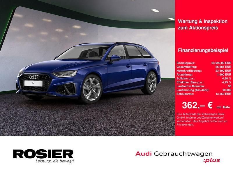 Blau / navarrablau Gebraucht 2021 Audi A4 S-Line Kombi | 24.990 € (Superpreis) - Bild 1/4