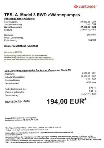 Gebraucht Tesla Model 3 Long Range RWD 239 kW (325 PS) 2022 Blau Limousine