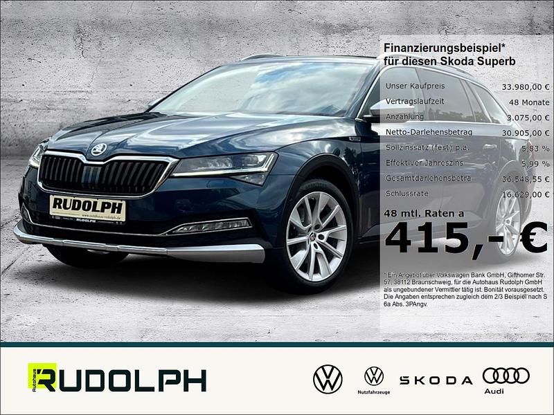 Blau Gebraucht 2022 Skoda Superb Scout 4x4 Kombi | 33.980 € (Etwas zu teuer) - Bild 1/4