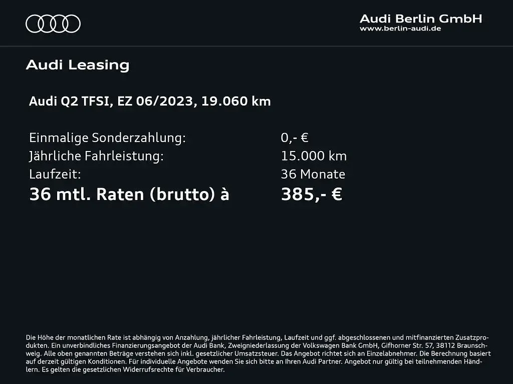 Gebraucht Audi Q2 Comfort 150 PS (110 kW) 2023 Florettsilber metallic SUV