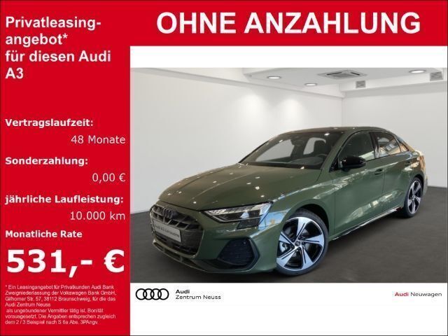 Distriktgrün metallic Neu 2024 Audi A3 S-Line Limousine | 45.880 € (Etwas zu teuer) - Bild 1/4