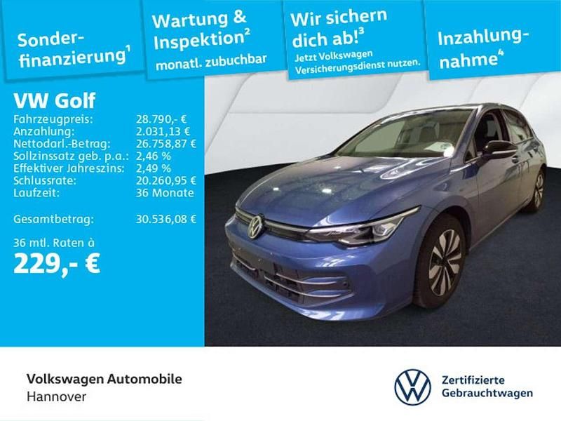Anemonenblau metallic Gebraucht 2025 VW Golf VIII Goal Limousine | 28.790 € (Superpreis) - Bild 1/3