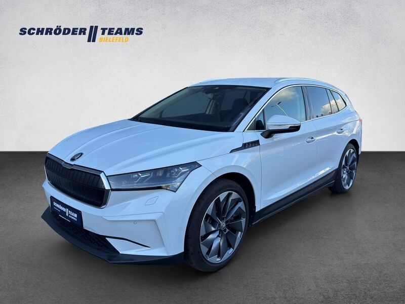 Moonweiss metallic Gebraucht 2020 Skoda Enyaq iV ecoSuite SUV | 43.590 € - Bild 1/4