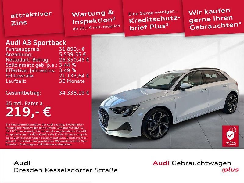 Gebraucht Audi A3 Advanced 116 PS (85 kW) 2025 Gletscherweiß metallic Limousine