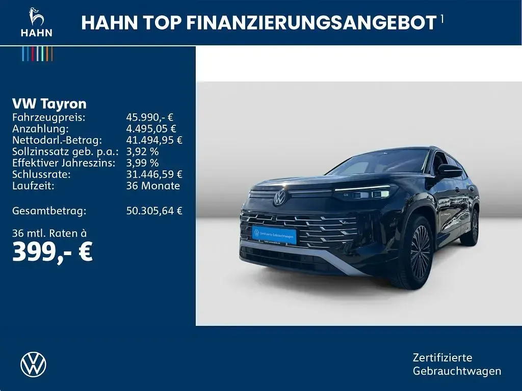 Brugt VW Tayron Elegance 272 HK (200 kW) 2025 Sort SUV