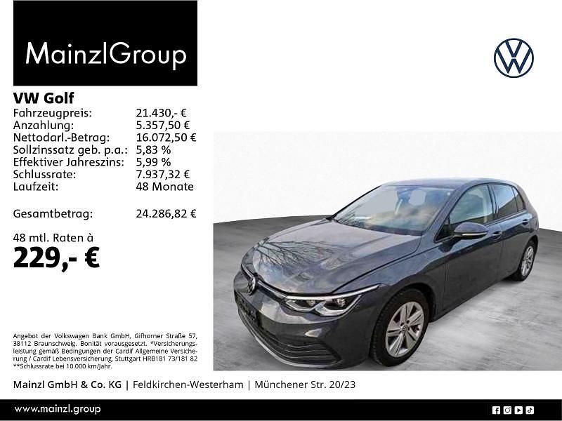 Grau Gebraucht 2023 VW Golf Life Limousine | 21.430 € (Fairer Preis) - Bild 1/3