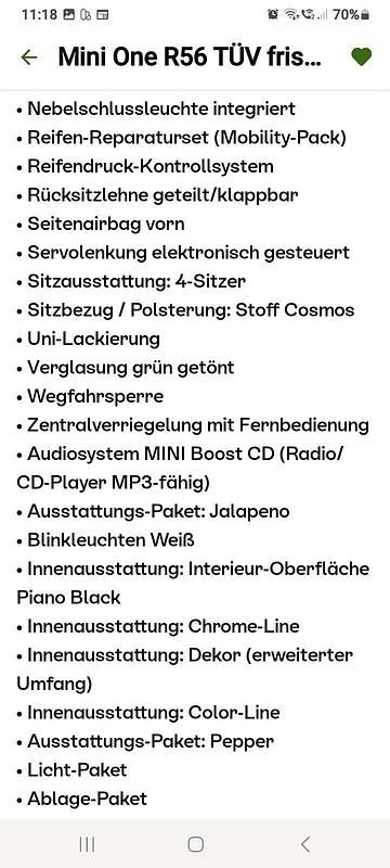 Gebraucht Mini ONE 100 PS (73 kW) 2010 Beige Kleinwagen