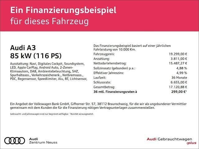 Florettsilber metallic Gebraucht 2021 Audi A3 Ambiente | 19.299 € (Superpreis) - Bild 1/1