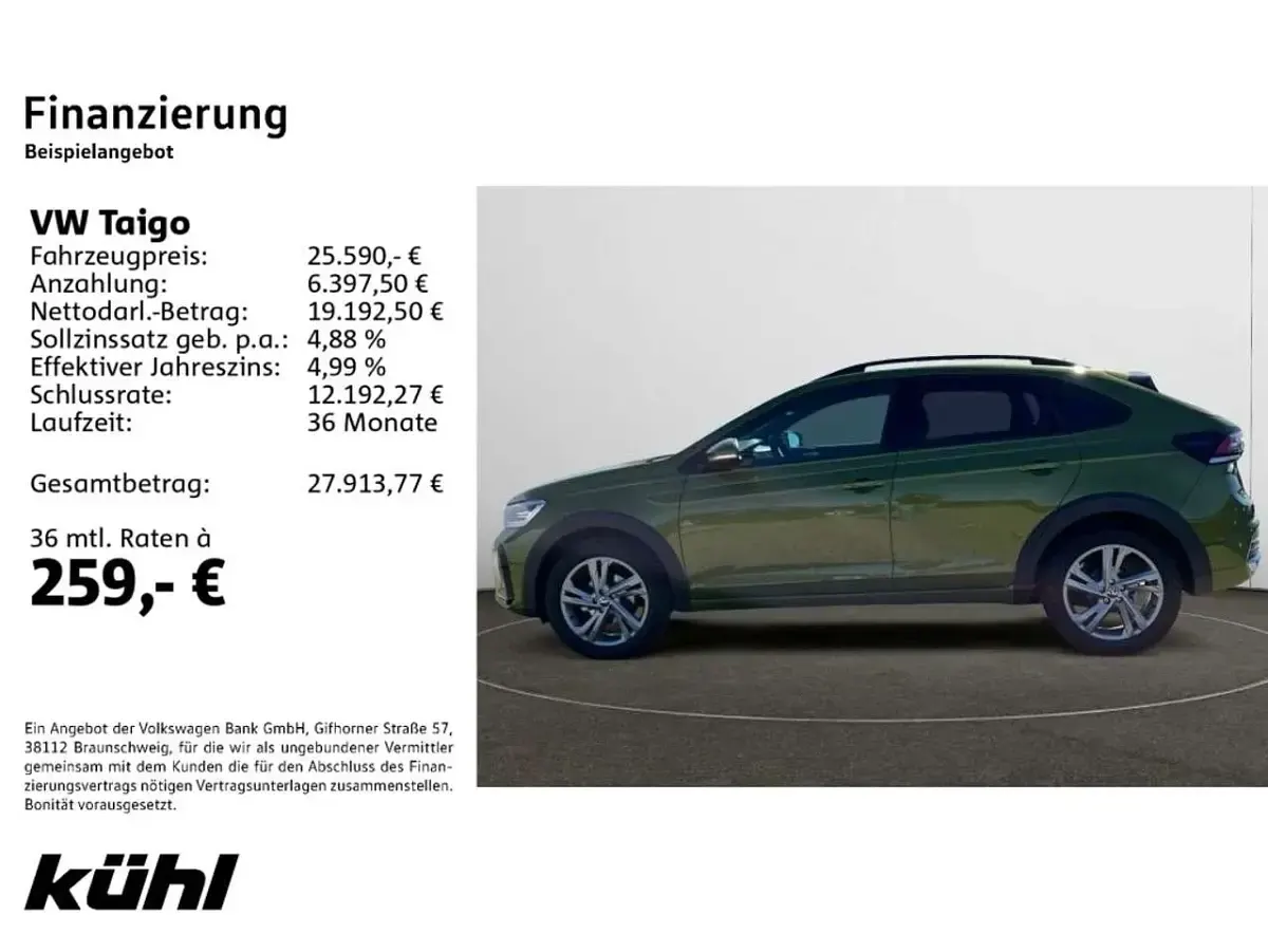 Gebraucht VW Taigo R-line 116 PS (85 kW) 2024 Visual green metallic SUV