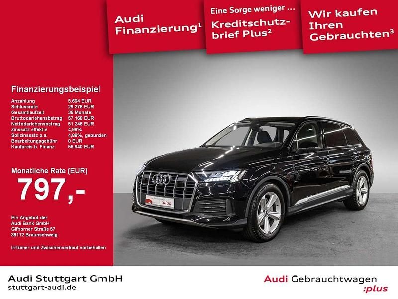 Mythosschwarz metallic Gebraucht 2021 Audi Q7 Ambiente SUV | 56.940 € (Fairer Preis) - Bild 1/2