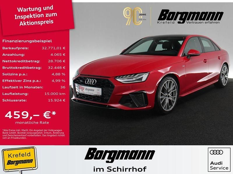 Tangorot metallic (metallic) Gebraucht 2022 Audi A4 S-Line Limousine | 32.771 € (Etwas zu teuer) - Bild 1/4