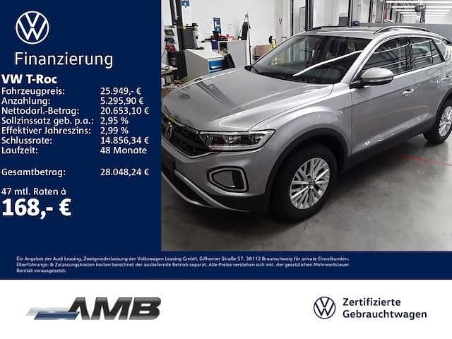 Pyritsilber metallic Gebraucht 2024 VW T-Roc Life SUV | 25.440 € (Fairer Preis) - Bild 1/3