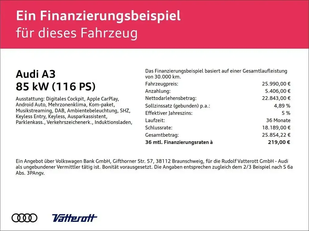 Gebraucht Audi A3 Advanced Plus 116 PS (85 kW) 2025 Arkonaweiß Limousine