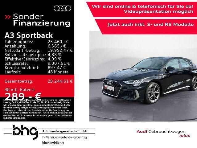 Mythosschwarz metallic Gebraucht 2022 Audi A3 Sportback e-tron S-Line Kleinwagen | 25.460 € (Fairer Preis) - Bild 1/4