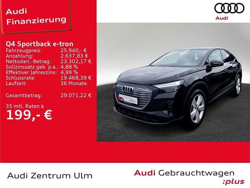 Mythosschwarz metallic Gebraucht 2023 Audi Q4 Sportback e-tron Comfort SUV | 25.940 € (Superpreis) - Bild 1/4