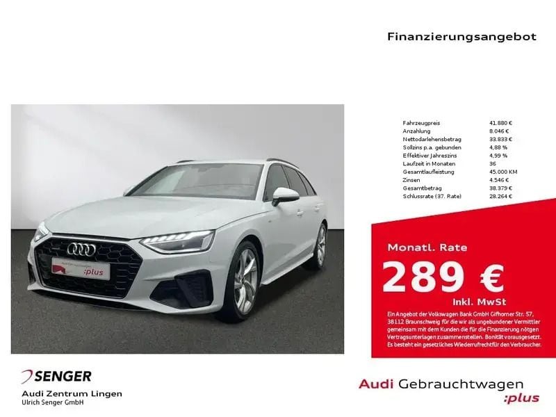 Weiß Gebraucht 2023 Audi A4 S-Line Kombi | 38.880 € (Guter Preis) - Bild 1/1
