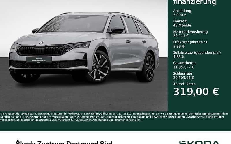 Moonweiß perleffekt Gebraucht 2025 Skoda Octavia SportLine Kombi | 36.111 € (Fairer Preis) - Bild 1/4