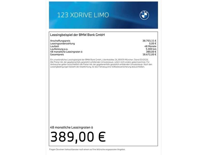 Gebraucht BMW 123 M Sport 218 PS (160 kW) 2025 Saphirschwarz Kleinwagen