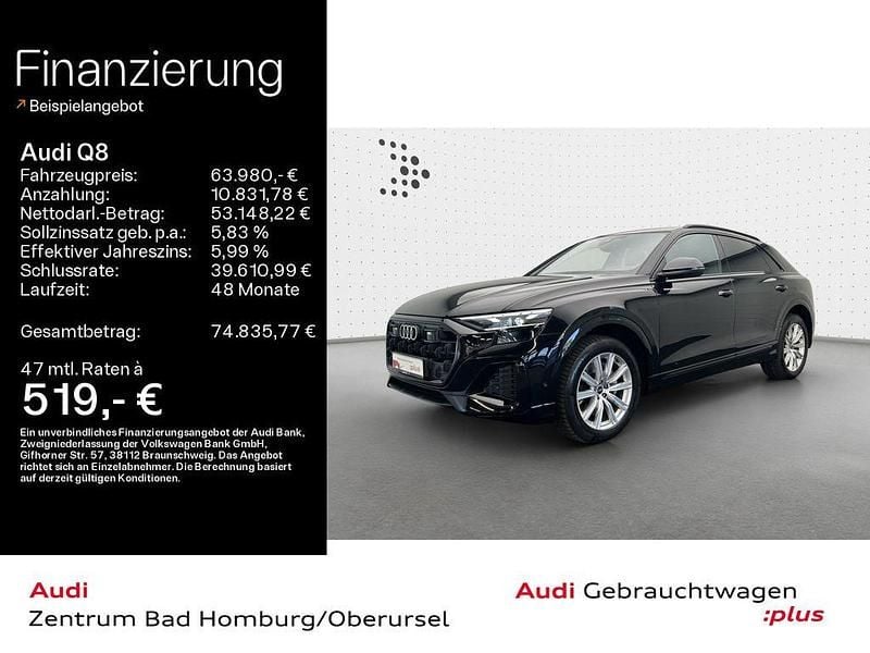 Mythosschwarz metallic Gebraucht 2025 Audi Q8 Ambiente SUV | 63.980 € (Fairer Preis) - Bild 1/4