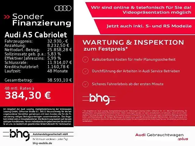 Gebraucht Audi A5 Cabriolet S-Line 150 PS (110 kW) 2022 Cabrio