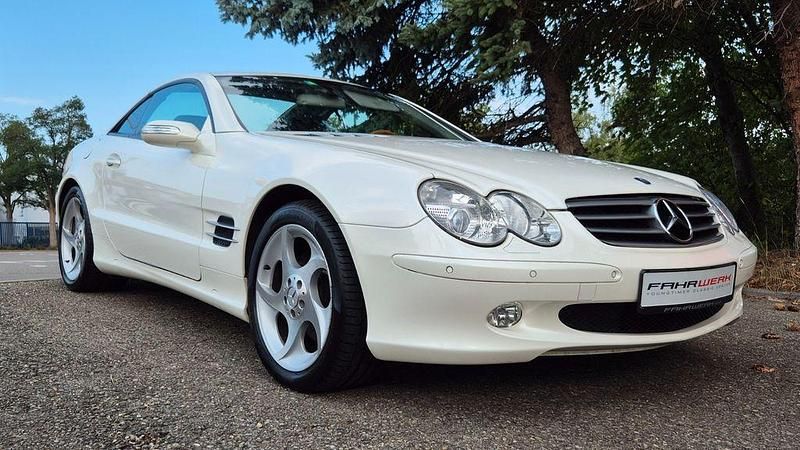 Gebraucht Mercedes SL500 306 PS (225 kW) 2006 Designo mystic weiß metallic Cabrio